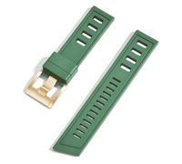 GANYUU Correa de reloj Fluororubber FKM de 20mm y 22mm, correas de reloj impermeables de liberación rápida para cada marca de relojes de buceo(Green gold,22mm)