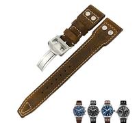 GANYUU Correa de reloj italiana de cuero vacuno para IWC Pilot Mark PORTUGIESER PORTOFINO 20 mm, 21 mm, 22 mm, 22mm, Ágata