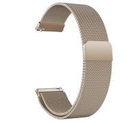 GANYUU Correa de reloj magnética de metal, correa de liberación rápida tejida de malla, correas de repuesto ajustables de acero inoxidable para mujeres y hombres, 16 mm, 18 mm, 20 mm, 22 mm(Light Brow