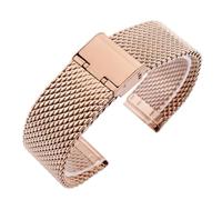GANYUU Correa de reloj milanesa Universal de 18mm, 20mm, 22mm y 24mm, pulsera de repuesto de malla de acero inoxidable, correas de reloj(ROSE GOLD,24mm)