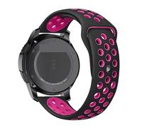 GANYUU Correa de reloj para Galaxy Watch 3, 20mm, 22mm, 45mm/42mm/Active-2 Gear S3 Frontier, pulsera de silicona para Huawei GT/2/2e, 46mm(Black-pink,20mm watch band)