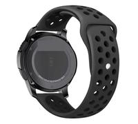 GANYUU Correa de reloj para Galaxy Watch 3, 20mm, 22mm, 45mm/42mm/Active-2 Gear S3 Frontier, pulsera de silicona para Huawei GT/2/2e, 46mm(Black Coal black,20mm watch band)