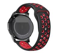 GANYUU Correa de reloj para Galaxy Watch 3, 20mm, 22mm, 45mm/42mm/Active-2 Gear S3 Frontier, pulsera de silicona para Huawei GT/2/2e, 46mm(Black-red,20mm watch band)