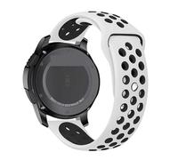 GANYUU Correa de reloj para Galaxy Watch 3, 20mm, 22mm, 45mm/42mm/Active-2 Gear S3 Frontier, pulsera de silicona para Huawei GT/2/2e, 46mm(White black,22mm watch band)