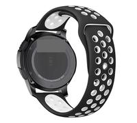 GANYUU Correa de reloj para Galaxy Watch 3, 20mm, 22mm, 45mm/42mm/Active-2 Gear S3 Frontier, pulsera de silicona para Huawei GT/2/2e, 46mm(Black-white,20mm watch band)