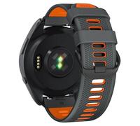 GANYUU Correa de reloj para Garmin Forerunner 265/Forerunner 255/Vivoactive 4/Venu 3/Venu 2, correa de repuesto de silicona de liberación rápida de 22 mm(Carbon Gray Orange)
