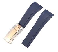 GANYUU Correa de reloj para Rolex SUBMARINER YachtMaster DAYTONA Correa de reloj de silicona impermeable Accesorios de reloj Pulsera de reloj de goma Hebilla de reloj con logotipo (color: