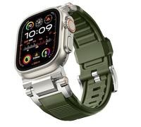 GANYUU Correa de reloj Para Ultra 2/Ultra Band 49 mm/45 mm/44 mm/42 mm para hombres, FKM Bandas resistentes Correa de repuesto deportiva militar para SE2/SE/9/8/7/6/5/4/3/2/1(Army Green)