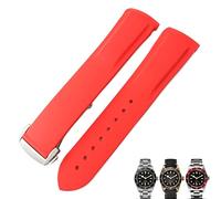 GANYUU Correa de reloj plegable de goma de 20 mm y 22 mm, color negro, azul, rojo, para pulsera Tudor Black Bay para hombre, 21mm, Ágata
