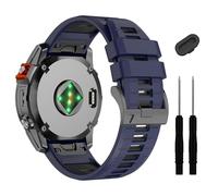 GANYUU Correa de reloj Quickfit Fenix 7X 6X Pro 5X Plus de 26 mm, correa de silicona suave para Garmin Enduro 2/Descent MK2i/MK3i 51 mm/Tactix 7Pro/Epix Pro 51 mm(Dark Blue Black)
