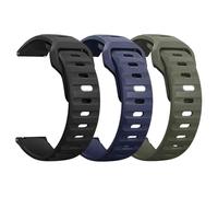 GANYUU Correa de reloj resistente de 3 piezas de 20 mm y 22 mm de liberación rápida con hebilla de metal cuadrada rediseñada, correa de repuesto suave y transpirable para reloj deportivo para mujeres