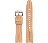 GANYUU Correa de reloj Universal de 20mm, correa de reloj de goma de liberación rápida para hombres y mujeres, correas de reloj con extremo curvado(Light brown)