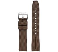 GANYUU Correa de reloj Universal de 20mm, correa de reloj de goma de liberación rápida para hombres y mujeres, correas de reloj con extremo curvado(Dark brown)