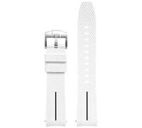 GANYUU Correa de reloj Universal de 20mm, correa de reloj de goma de liberación rápida para hombres y mujeres, correas de reloj con extremo curvado(White black)
