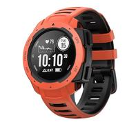 GANYUU Correa de repuesto de silicona para reloj Instinct Band, Compatible con correas de reloj Garmin Instinct 2/Solar/Tactical de 22mm(Red-black)