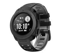GANYUU Correa de repuesto de silicona para reloj Instinct Band, Compatible con correas de reloj Garmin Instinct 2/Solar/Tactical de 22mm(Black-gray)