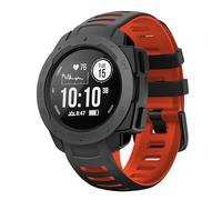 GANYUU Correa de repuesto de silicona para reloj Instinct Band, Compatible con correas de reloj Garmin Instinct 2/Solar/Tactical de 22mm(Black-red)