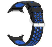 GANYUU Correa de silicona Bicolor para Samsung Galaxy Watch 7 Ultra 47mm pulsera correa transpirable para Galaxy Watch 7 Ultra Sports Band(Black Blue)