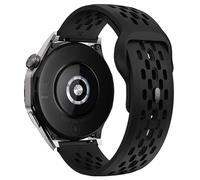 GANYUU Correa de silicona con orificio de 18mm, 20mm y 22mm para Samsung Galaxy Watch 7 FE 6 5 4 para Huawei GT5 4 3 GT2 pro, pulsera para relojes Garmin Vivoactive4(Black,18mm)