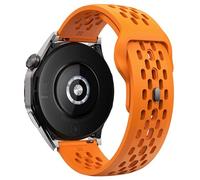 GANYUU Correa de silicona con orificio de 18mm, 20mm y 22mm para Samsung Galaxy Watch 7 FE 6 5 4 para Huawei GT5 4 3 GT2 pro, pulsera para relojes Garmin Vivoactive4(Orange,20mm)