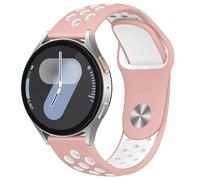 GANYUU Correa de silicona de 20mm y 22mm para Samsung Galaxy Watch 7, 6, 5, 4, 40/44mm, 6, pulsera clásica GearS3 de 43/47mm para Huawei 3 4Pro GT3/2e(Pink white,22mm)