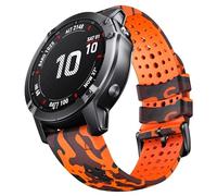GANYUU Correa de silicona de 22mm para reloj Garmin Fenix 6, 7, 8 Sapphire, 6 Solar, 5 Plus, 4, Forerunner 935, 945, 955, 965(Camo orange)
