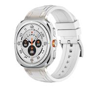 GANYUU Correa de silicona deportiva para Samsung Galaxy Ultra 47mm, banda de silicona suave para SAMSUNG GALAXY 7 ULTRA 47MM, pulsera sin huecos, correas de reloj(White)