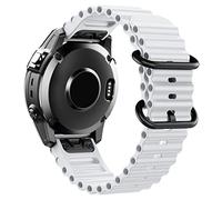 GANYUU Correa de silicona Ocean de 22 mm y 26 mm para Garmin Approach S62, Fenix 5x, 5Plus, Fenix 6x, 6Pro, Fenix 7x, Intinct 1, 2, pulsera de ajuste rápido, correas de reloj D2.(White,26mm)