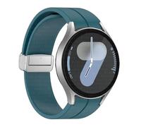 GANYUU Correa de silicona original para Samsung Galaxy Watch 6 Cassic 43 mm 47 mm 5pro 45 mm reloj Fe 4 5 6 7 40 44 mm Pulsera de hebilla magnética Banda de vigilancia(Dark Blue-S,For Watch 4 Series)