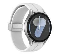 GANYUU Correa de silicona original para Samsung Galaxy Watch 6 Cassic 43 mm 47 mm 5pro 45 mm reloj Fe 4 5 6 7 40 44 mm Pulsera de hebilla magnética Banda de vigilancia(White-S,For Watch 5 Series)