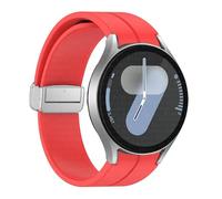 GANYUU Correa de silicona original para Samsung Galaxy Watch 6 Cassic 43 mm 47 mm 5pro 45 mm reloj Fe 4 5 6 7 40 44 mm Pulsera de hebilla magnética Banda de vigilancia(Red-S,Watch 7 FE)
