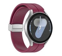 GANYUU Correa de silicona original para Samsung Galaxy Watch 6 Cassic 43 mm 47 mm 5pro 45 mm reloj Fe 4 5 6 7 40 44 mm Pulsera de hebilla magnética Banda de vigilancia(Wine Red-S,For Watch 4 Series)