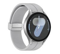 GANYUU Correa de silicona original para Samsung Galaxy Watch 6 Cassic 43 mm 47 mm 5pro 45 mm reloj Fe 4 5 6 7 40 44 mm Pulsera de hebilla magnética Banda de vigilancia(Gray-S,For Watch 6 Series)
