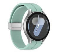 GANYUU Correa de silicona original para Samsung Galaxy Watch 6 Cassic 43 mm 47 mm 5pro 45 mm reloj Fe 4 5 6 7 40 44 mm Pulsera de hebilla magnética Banda de vigilancia(Light Green-S,Watch 7 FE)