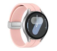 GANYUU Correa de silicona original para Samsung Galaxy Watch 6 Cassic 43 mm 47 mm 5pro 45 mm reloj Fe 4 5 6 7 40 44 mm Pulsera de hebilla magnética Banda de vigilancia(Pink-S,For Watch 6 Series)