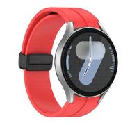 GANYUU Correa de silicona original para Samsung Galaxy Watch 6 Cassic 43 mm 47 mm 5pro 45 mm reloj Fe 4 5 6 7 40 44 mm Pulsera de hebilla magnética Banda de vigilancia(Red-B,Watch 7 40 44)