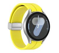 GANYUU Correa de silicona original para Samsung Galaxy Watch 6 Cassic 43 mm 47 mm 5pro 45 mm reloj Fe 4 5 6 7 40 44 mm Pulsera de hebilla magnética Banda de vigilancia(Light Yellow-S,For Watch 4 Serie