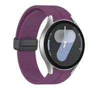 GANYUU Correa de silicona original para Samsung Galaxy Watch 6 Cassic 43 mm 47 mm 5pro 45 mm reloj Fe 4 5 6 7 40 44 mm Pulsera de hebilla magnética Banda de vigilancia(Dark Purple-B,For Watch 6 Series