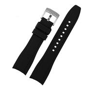 GANYUU Correa de silicona para Rolex Longine Citizen BN0193 de interfaz curvada, 19 mm, 20 mm, 22 mm, 21 hombres, accesorios de pulsera suave, 20mm, Ágata