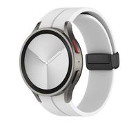 GANYUU Correa de silicona para Samsung Watch 4/5/6 40 44 mm 5 Pro 45 mm Banda magnética Galaxy Galaxy Watch 4/6Classic 42 43 mm 46 47 mm Watchands(White,Watch 4 5 40mm 44mm)
