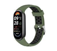 GANYUU Correa de silicona para Xiaomi Smart Band 9 Smartwatch Sport Accesorios para la pulsera de la pulsera para Mi Band 8 8 8 NFC 9 Pulsera de reemplazo(Dark green Black)
