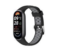 GANYUU Correa de silicona para Xiaomi Smart Band 9 Smartwatch Sport Accesorios para la pulsera de la pulsera para Mi Band 8 8 8 NFC 9 Pulsera de reemplazo(Black Gray)