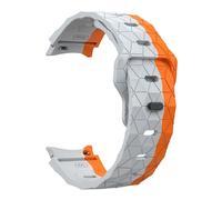 GANYUU Correa de silicona sin huecos para Samsung Galaxy Watch 7, 6, 4, 5, 44mm, 40mm/FE/5 pro, pulsera de fútbol de 20mm, Correa clásica de 43mm y 47mm(Gray orange,Watch5 44mm)