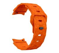GANYUU Correa de silicona sin huecos para Samsung Galaxy Watch 7, 6, 4, 5, 44mm, 40mm/FE/5 pro, pulsera de fútbol de 20mm, Correa clásica de 43mm y 47mm(Orange,Watch 6 classic 47mm)