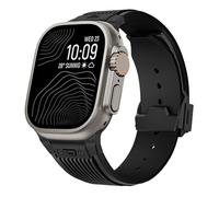 GANYUU Correa de silicona suave para Apple Watch Ultra 2 1 49mm S10 46mm Series10 9 8 7 41 45mm Banda de silicona para IWatch 6 5 4 Se 42mm 44mm Correas de reloj para hombre(B black)