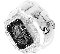 GANYUU Correa de silicona transparente para Apple Watch 8, 7, 6, 5, 4 SE, kit de funda de reloj deportivo, para iWatch de 44 mm, 45 mm, 49 mm, accesorios de repuesto para reloj, 49mm, Ágata