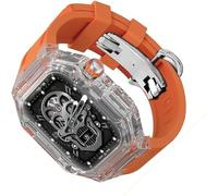 GANYUU Correa de silicona transparente para Apple Watch 8, 7, 6, 5, 4 SE, kit de funda de reloj deportivo, para iWatch de 44 mm, 45 mm, 49 mm, accesorios de repuesto para reloj, 49mm, Ágata