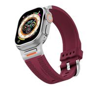 GANYUU Correa deportiva adecuada para Apple Watch S10 46mm 49 Ultra S10 42MM 45 44 40 38mm Correa elástica de silicona adecuada para IWatch 10/9/8/7/SE/6/4/5/3(WineRed,For Ultra 2 1 49mm)