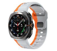 GANYUU Correa deportiva de silicona para Samsung Galaxy Watch Ultra, banda de dos colores con bucle suave de 47mm para Samsung Galaxy 7 Ultra, correas de reloj sin huecos(824HO)