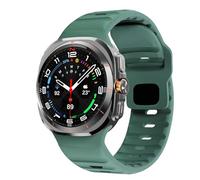 GANYUU Correa deportiva de silicona para Samsung Galaxy Watch Ultra, banda de dos colores con bucle suave de 47mm para Samsung Galaxy 7 Ultra, correas de reloj sin huecos(824PineGr)